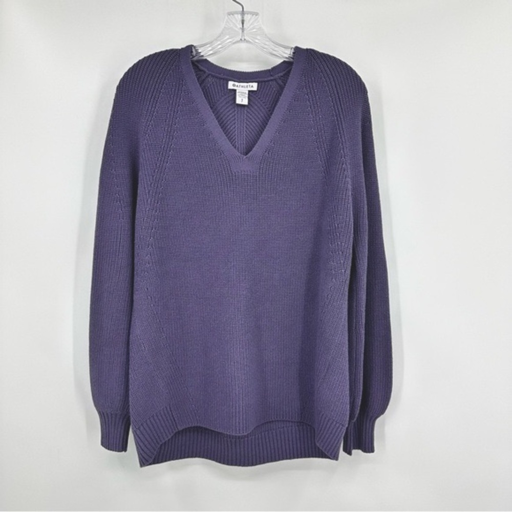 Athleta En Route Hanover Knit Sweater Nightfall Small